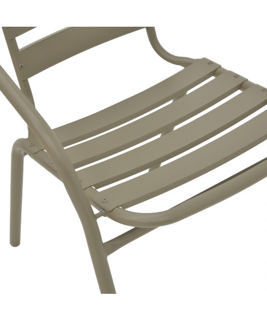 Πολυθρόνα Tade pakoworld μέταλλο σαμπανιζέ 54x62x74εκ