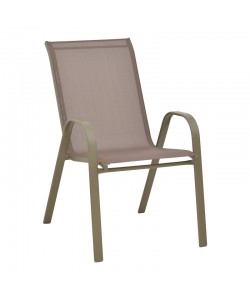 Πολυθρόνα Calan pakoworld μέταλλο σε σαμπανιζέ απόχρωση 55x75x90 εκ