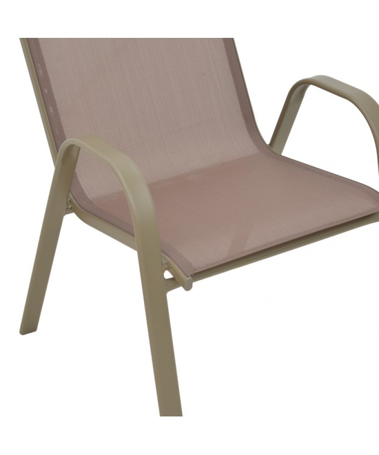 Πολυθρόνα Calan pakoworld μέταλλο σε σαμπανιζέ απόχρωση 55x75x90 εκ
