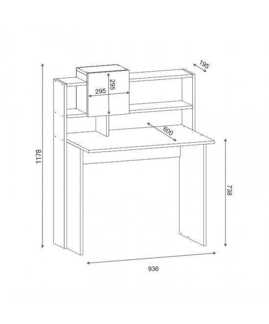 Γραφείο εργασίας Koogi pakoworld σε oak-λευκή απόχρωση 94x60x118εκ