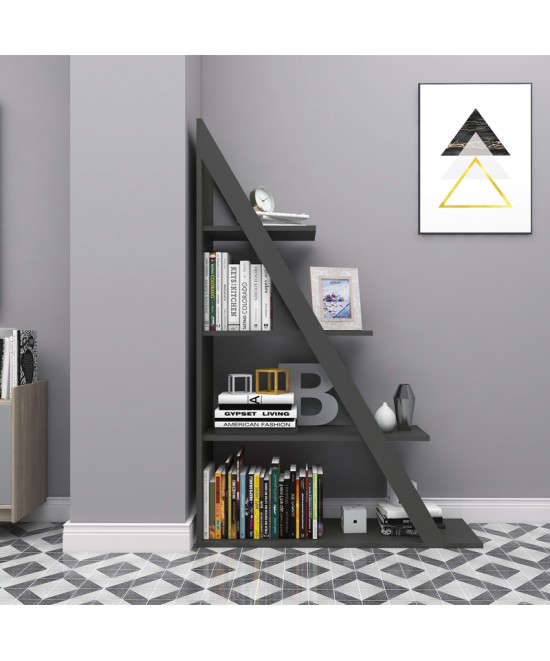 Βιβλιοθήκη Quina pakoworld σε ανθρακί απόχρωση 100x30x150εκ