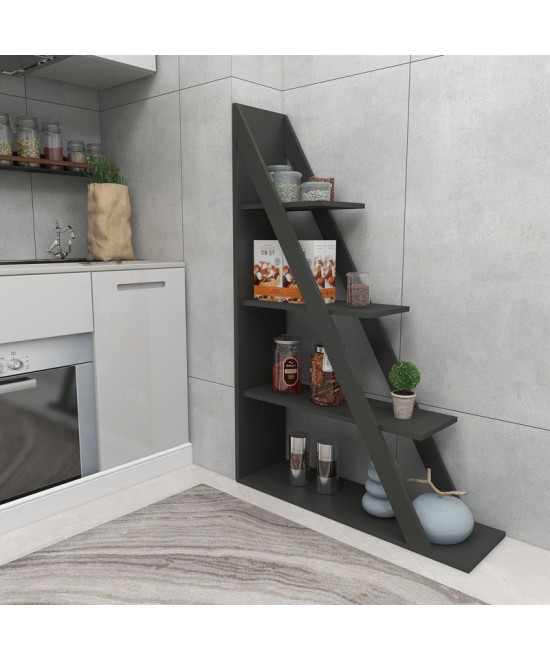 Βιβλιοθήκη Quina pakoworld σε ανθρακί απόχρωση 100x30x150εκ