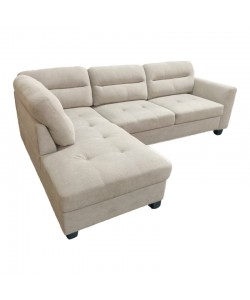 Γωνιακός καναπές δεξιά γωνία Camile pakoworld ύφασμα σε μπεζ απόχρωση 270x174x95εκ