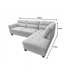 Γωνιακός καναπές δεξιά γωνία Camile pakoworld ύφασμα σε μπεζ απόχρωση 270x174x95εκ