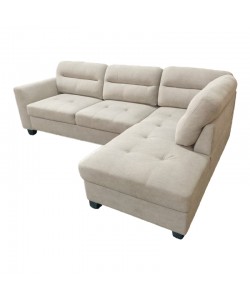 Γωνιακός καναπές αριστερή γωνία Camile pakoworld ύφασμα σε μπεζ απόχρωση 270x174x95εκ