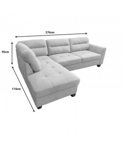 Γωνιακός καναπές αριστερή γωνία Camile pakoworld ύφασμα σε μπεζ απόχρωση 270x174x95εκ