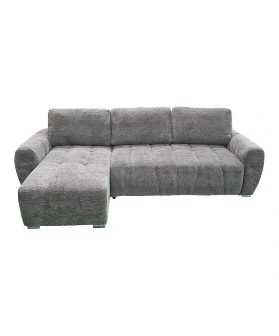 Γωνιακός καναπές-κρεβάτι δεξιά γωνία Vivad pakoworld ύφασμα σε ανθρακί απόχρωση 275x164x91εκ