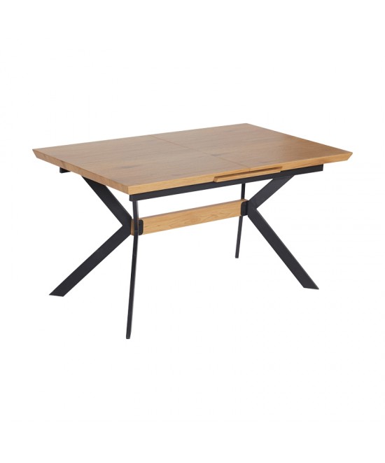Τραπέζι Jessamy pakoworld επεκτεινόμενο MDF 43mm σε φυσική απόχρωση και πόδι μεταλλικό μαύρο 160/200x90x76εκ Τραπέζι Jessamy pakoworld επεκτεινόμενο MDF 43mm σε φυσική απόχρωση και πόδι μεταλλικό μαύρο 160/200x90x76εκ