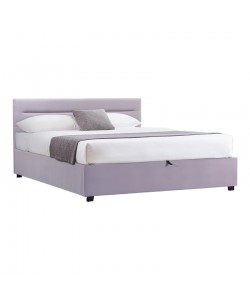 Κρεβάτι Molito pakoworld βελούδο σε γκρι απόχρωση με αποθηκευτικό χώρο160x200εκ