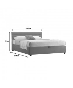 Κρεβάτι Molito pakoworld βελούδο σε γκρι απόχρωση με αποθηκευτικό χώρο160x200εκ