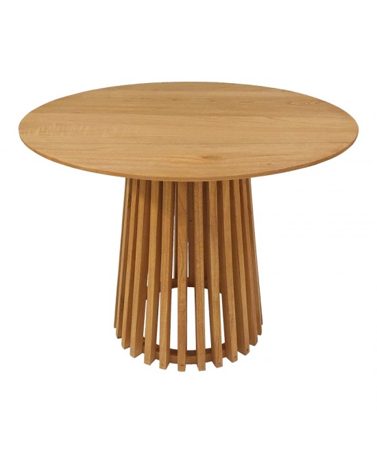 Τραπεζαρία Elaiza-Kenda pakoworld σετ 5τεμ σε φυσική-μπεζ απόχρωση Φ80x75εκ