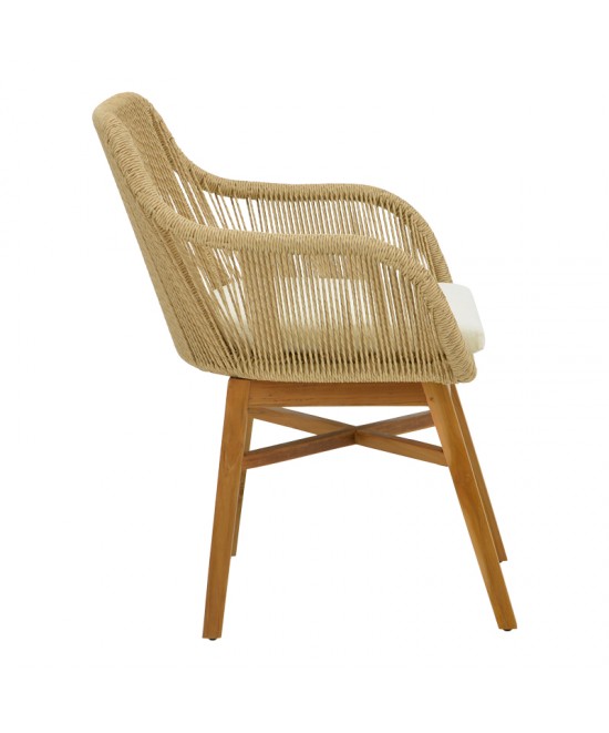 Τραπεζαρία Kalie-Kenda pakoworld σετ 7τεμ σε φυσική-μπεζ απόχρωση Φ120x75εκ Τραπεζαρία Kalie-Kenda pakoworld σετ 7τεμ σε φυσική-μπεζ απόχρωση Φ120x75εκ