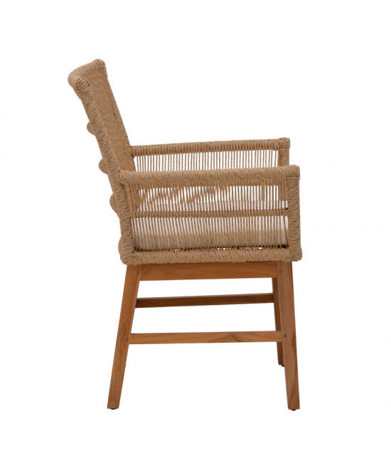 Τραπεζαρία Inca-Kenda pakoworld σετ 3τεμ σε φυσική-μπεζ απόχρωση Φ80x75εκ