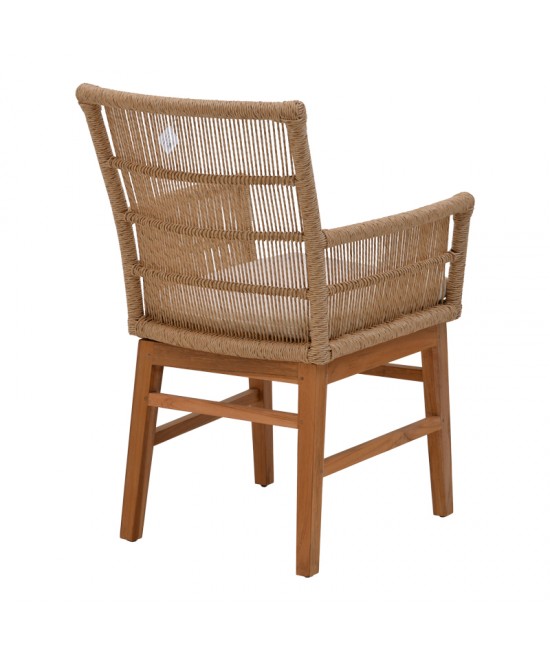 Τραπεζαρία Inca-Kenda pakoworld σετ 5τεμ σε φυσική-μπεζ απόχρωση Φ120x75εκ