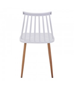 Καρέκλα Aurora I pakoworld pp σε λευκή απόχρωση-πόδι μεταλλικό φυσικό 43x48x79εκ