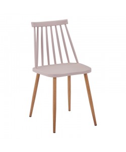 Καρέκλα Aurora I pakoworld pp σε μόκα απόχρωση-πόδι μεταλλικό φυσικό 43x48x79εκ