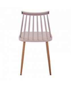 Καρέκλα Aurora I pakoworld pp σε μόκα απόχρωση-πόδι μεταλλικό φυσικό 43x48x79εκ