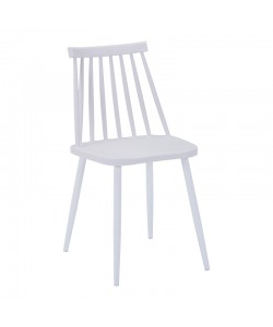 Καρέκλα Aurora I pakoworld pp σε λευκή απόχρωση-πόδι μεταλλικό λευκό 43x48x79εκ