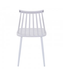 Καρέκλα Aurora I pakoworld pp σε λευκή απόχρωση-πόδι μεταλλικό λευκό 43x48x79εκ