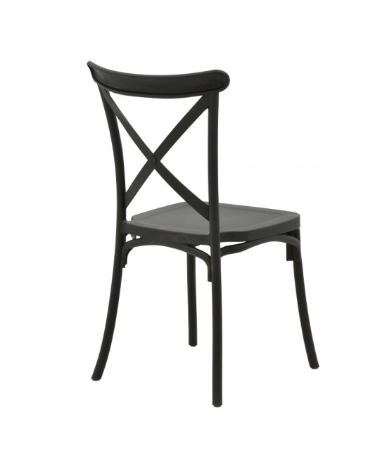 Καρέκλα Crossie pakoworld pp σε ανθρακί απόχρωση 38x46.5x82εκ