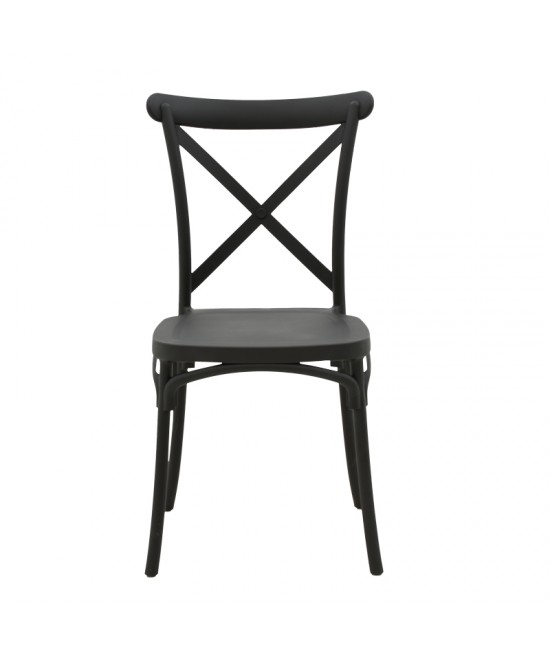 Καρέκλα Crossie pakoworld pp σε ανθρακί απόχρωση 38x46.5x82εκ