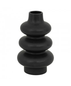 Βάζο Zerve pakoworld κεραμικό σε μαύρη απόχρωση Φ15.2x25εκ