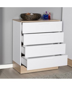 Συρταριέρα Pelita pakoworld σε λευκή-oak απόχρωση 72x40x88εκ