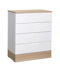 Συρταριέρα Pelita pakoworld σε λευκή-oak απόχρωση 72x40x88εκ