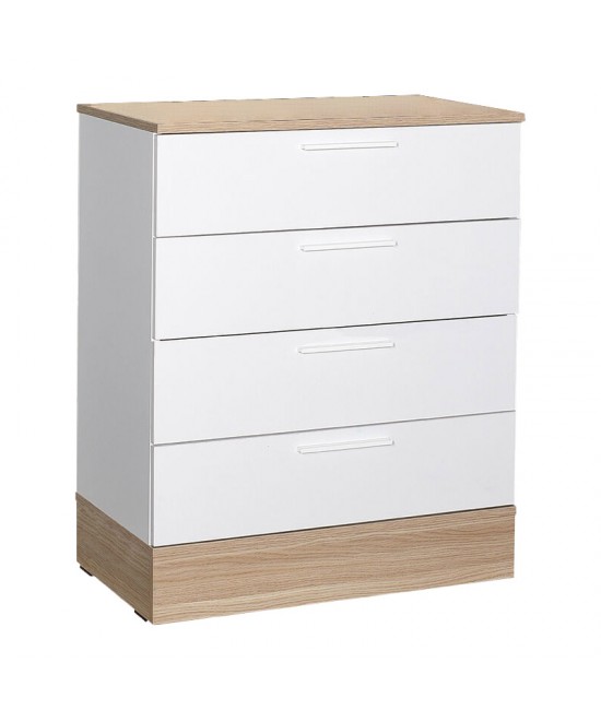 Συρταριέρα Pelita pakoworld σε λευκή-oak απόχρωση 72x40x88εκ