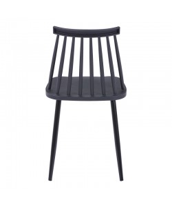 Καρέκλα Aurora I pakoworld pp σε μαύρη απόχρωση-πόδι μεταλλικό μαύρο 43x48x79εκ