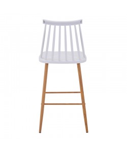 Σκαμπό μπαρ Aurora I pakoworld pp σε λευκή απόχρωση-πόδι μεταλλικό φυσικό 42x47x99εκ