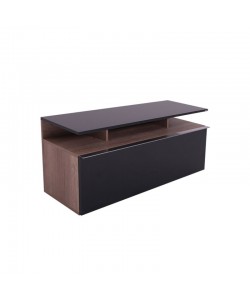 Έπιπλο τηλεόρασης Temano pakoworld σε μαύρη gloss-καρυδι  απόχρωση 117x40x48εκ