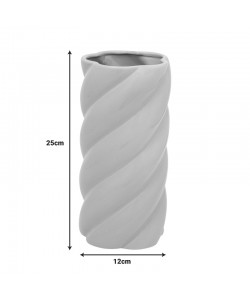 Βάζο Dermel pakoworld κεραμικό σε μπεζ απόχρωση Φ12x25εκ