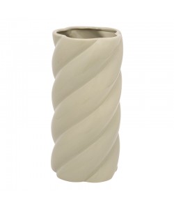 Βάζο Dermel pakoworld κεραμικό σε μπεζ απόχρωση Φ12x25εκ