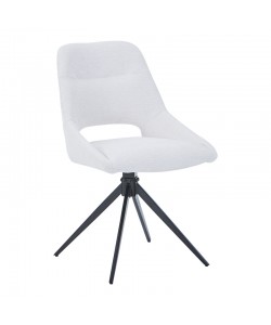 Καρέκλα περιστρεφόμενη Luciano I pakoworld σε μπεζ ύφασμα-πόδι μεταλλικό μαύρο 52.5x54x85εκ