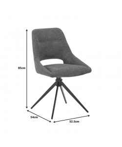 Καρέκλα περιστρεφόμενη Luciano I pakoworld σε μπεζ ύφασμα-πόδι μεταλλικό μαύρο 52.5x54x85εκ