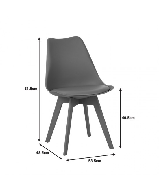 Καρέκλα Gaston I pakoworld PP-PU σε λευκή απόχρωση 53.5x48.5x81,5εκ
