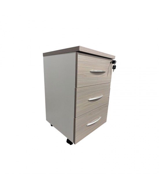 Συρταριέρα γραφείου τροχήλατη Armadi pakoworld σε γκρι-λευκή απόχρωση 40x40x55εκ
