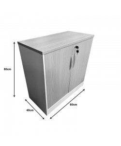 Ντουλάπι γραφείου Armadi pakoworld σε γκρι-λευκή απόχρωση 80x40x80εκ