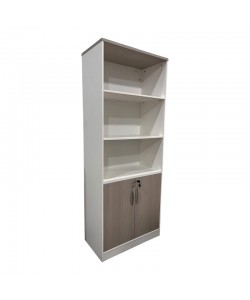 Βιβλιοθήκη γραφείου Armadi pakoworld σε γκρι-λευκή απόχρωση 80x40x200εκ