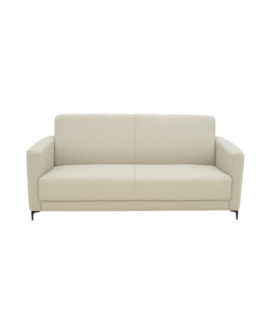Καναπές τριθέσιος Sidica pakoworld PU σε μπεζ απόχρωση 185x82x81εκ