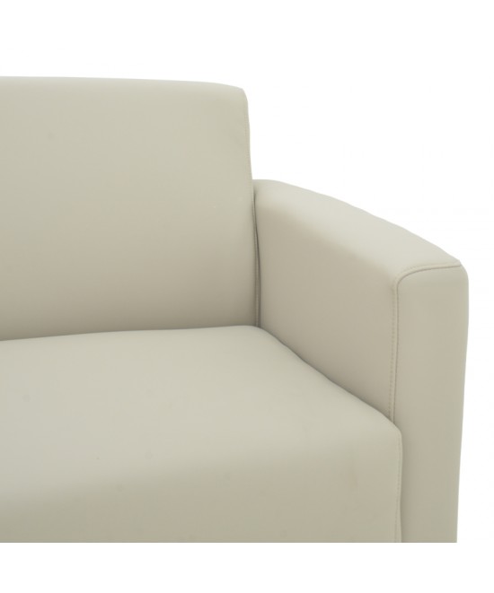 Καναπές τριθέσιος Sidica pakoworld PU σε μπεζ απόχρωση 185x82x81εκ