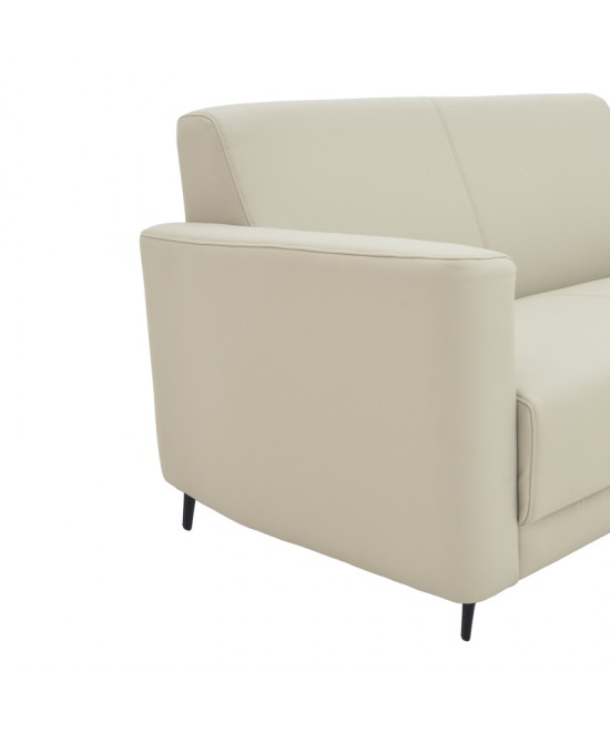Καναπές τριθέσιος Sidica pakoworld PU σε μπεζ απόχρωση 185x82x81εκ