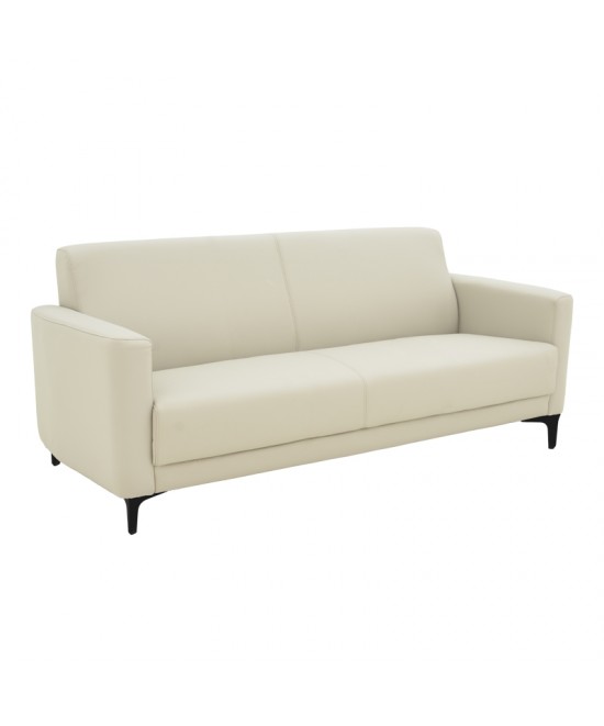 Καναπές τριθέσιος Sidica pakoworld PU σε μπεζ απόχρωση 185x82x81εκ