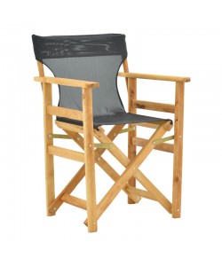 Καρέκλα-πολυθρόνα σκηνοθέτη Kompa pakoworld μασίφ ξύλο οξιάς φυσικό-πανί Nexus μαύρο