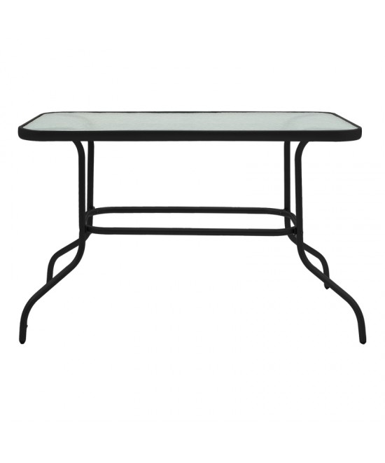 Τραπέζι Valor pakoworld μέταλλο μαύρο-γυαλί 110x60x70εκ