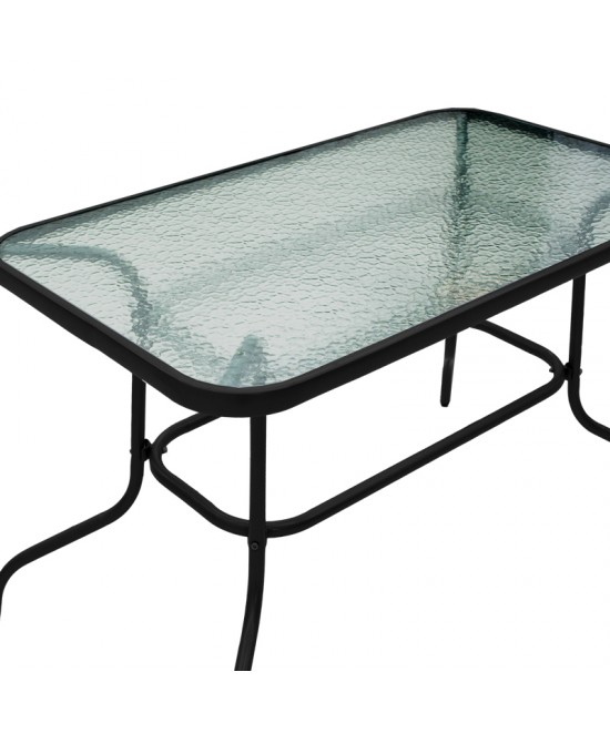 Τραπέζι Valor pakoworld μέταλλο μαύρο-γυαλί 110x60x70εκ