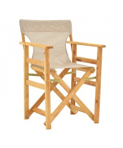 Καρέκλα-πολυθρόνα σκηνοθέτη Kompa pakoworld μασίφ ξύλο οξιάς φυσικό-πανί Nexus taupe