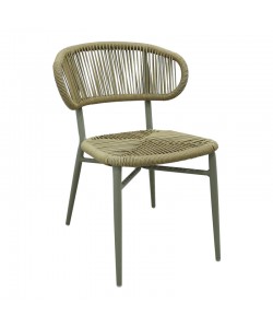 Καρέκλα αλουμινίου-pe rattan Agus pakoworld στοιβαζόμενη σε καφέ απόχρωση 55x63x77εκ