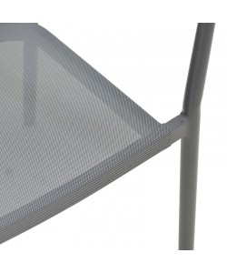 Πολυθρόνα αλουμινίου Convince pakoworld στοιβαζόμενη με γκρι σκελετό-textilene-pe rattan 56x63x82εκ